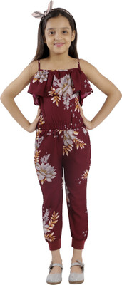 Kids Cave Floral Print Girls Jumpsuit