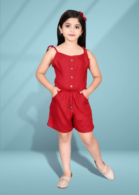 TAJ Solid Girls Jumpsuit