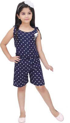 N SHAKIB DRESSES Polka Print Girls Jumpsuit