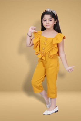 MIRAZ COLLECTION Self Design Girls Jumpsuit