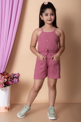 FT fashion Solid Girls Jumpsuit