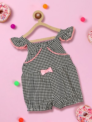 NautiNati Checkered Baby Girls Jumpsuit