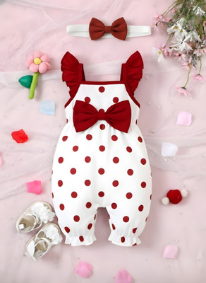 Mythic Fashion Polka Print Baby Girls Jumpsuit