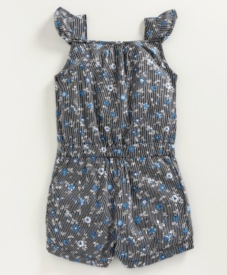 KiddoPanti Floral Print Girls Jumpsuit