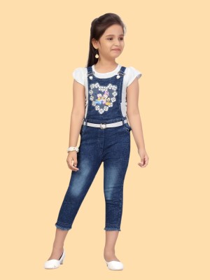 Aarika Self Design Girls Jumpsuit