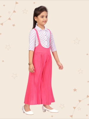 Kidotsav Polka Print Girls Jumpsuit