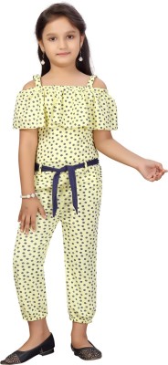 Aarika Polka Print Girls Jumpsuit