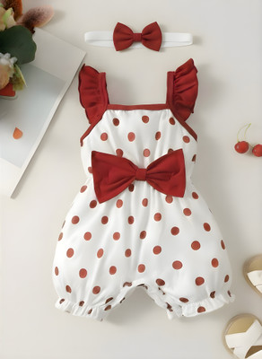 Mythic Fashion Polka Print Baby Girls Jumpsuit