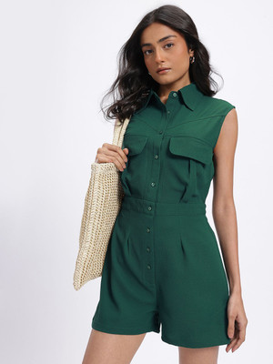 Glitchez Solid Women Jumpsuit