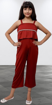LIME N LEMON Solid Girls Jumpsuit