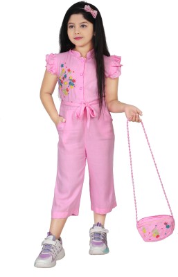 afiyafashionpoint Embroidered Girls Jumpsuit