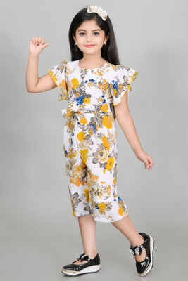 S N Collection Floral Print Girls Jumpsuit