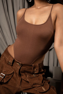 COLOR CAPITAL Casual Solid Women Brown Top
