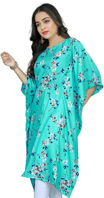VASTRALAY Printed Crepe Women Kaftan