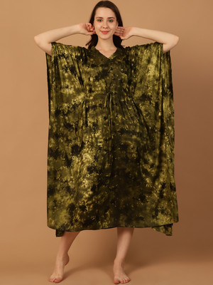 Blissence Printed Rayon Women Kaftan