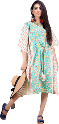 CLYMAA Floral Print Pure Cotton Women Kaftan