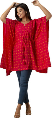 SHYAM SHIVAM CREATIONS Geometric Print Rayon Women Kaftan