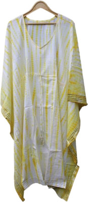 saumya design studio Self Design Pure Cotton Women Kaftan