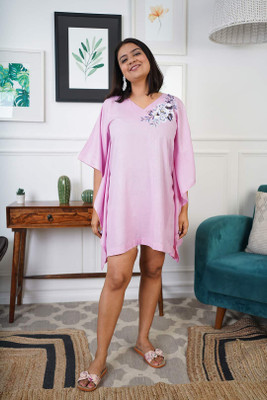 LetsDressUp Solid Rayon Women Kaftan