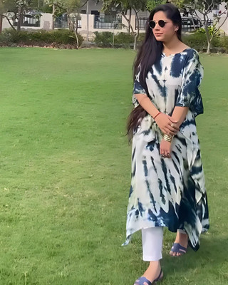 PinkTribe Printed Crepe Women Kaftan