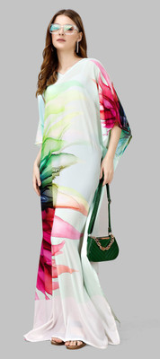 SilkSutra Printed Silk Blend Women Kaftan