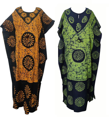 Quickcollection Printed Cotton Blend Women Kaftan