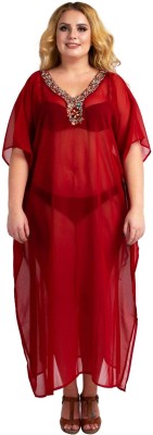 Miss Lavish London Embroidered Polyester Women Kaftan