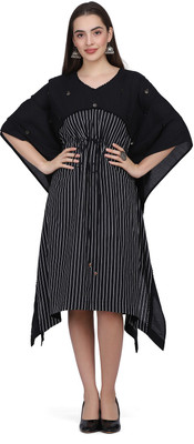 Saanjh Striped Pure Cotton Women Kaftan