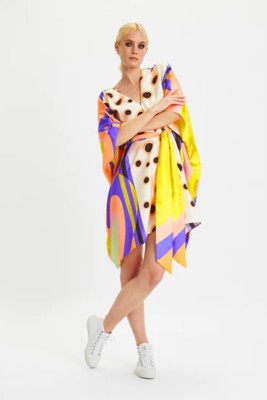 Navvi Printed Poly Crepe Women Kaftan