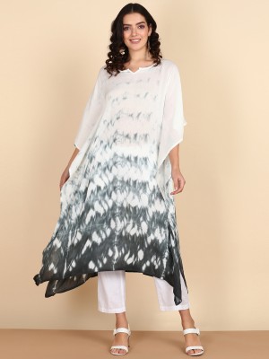 maaesa Solid Crepe Women Kaftan