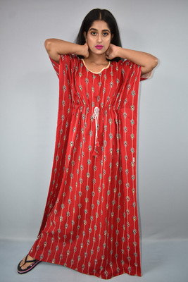 BDROX Printed Cotton Blend Women Kaftan