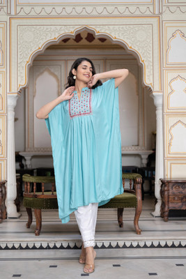 Juniper Embroidered Viscose Women Kaftan