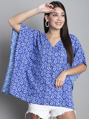 FineMe Printed Crepe Women Kaftan