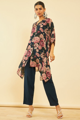 soch Floral Print Cotton Blend Women Kaftan