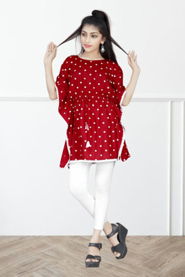 Tinyworld Polka Print Rayon Girls Kaftan