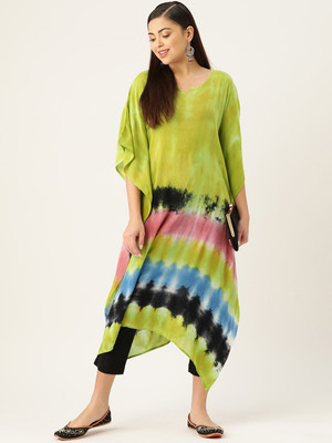 PinkTribe Self Design Crepe Women Kaftan