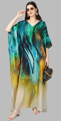 SilkSutra Printed Silk Blend Women Kaftan