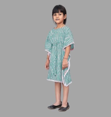 R N FASHION Printed Crepe Girls Kaftan