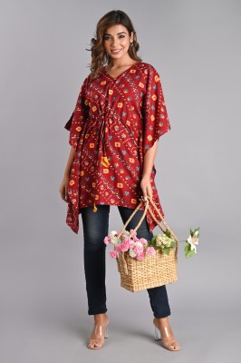 Anutarra Printed Rayon Women Kaftan