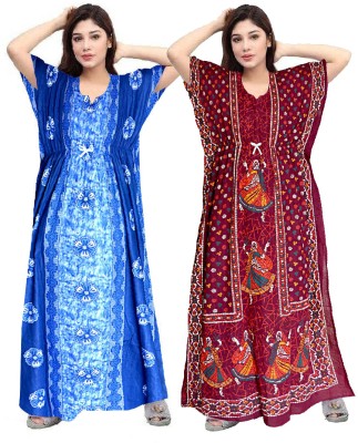 Sarika Fashion Printed, Floral Print Pure Cotton Women Kaftan