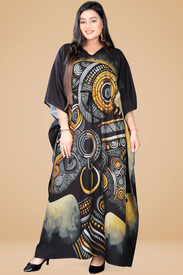 Dhanlaxmi Textiles Printed, Geometric Print Poly Crepe, Polycotton, Cotton Crepe Blend Women Kaftan