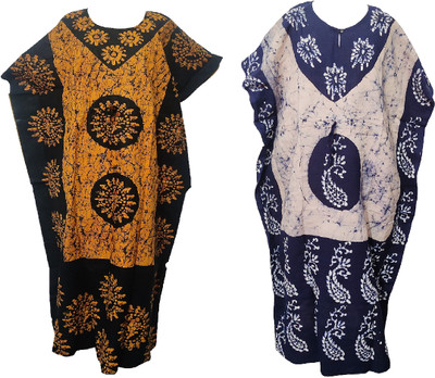 Quickcollection Printed Cotton Blend Women Kaftan