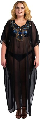 Miss Lavish London Embroidered Polyester Women Kaftan