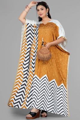 Dhanlaxmi Textiles Printed Poly Crepe, Polycotton, Cotton Crepe Blend Women Kaftan