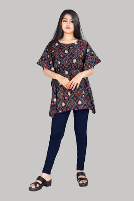 Tinyworld Printed Rayon Girls Kaftan