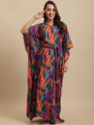 Claura Printed Rayon Women Kaftan