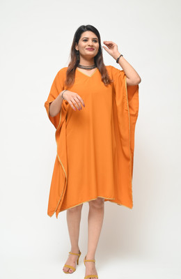 diyaz Solid Crepe Women Kaftan