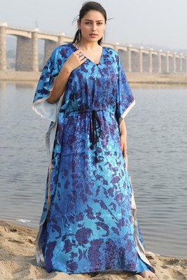 Dhanlaxmi Textiles Printed Poly Crepe, Polycotton, Cotton Crepe Blend Women Kaftan