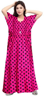 RSJ CREATION Women Nighty(Pink)