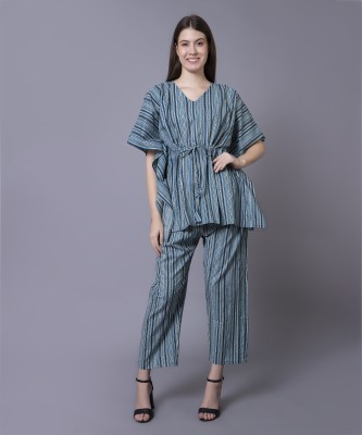 legitlooks Striped Rayon Women Kaftan